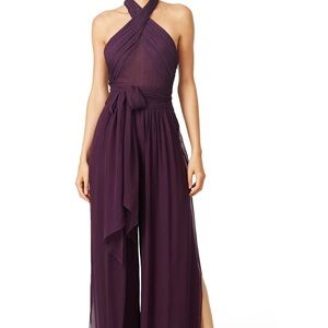 NWT Rachel Zoe Eggplant Robbin’s Halter Jumpsuit Size 4